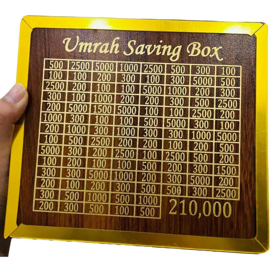 Umrah Saving Box β Premium Wooden | Save PKR 210,000 in 280 Days