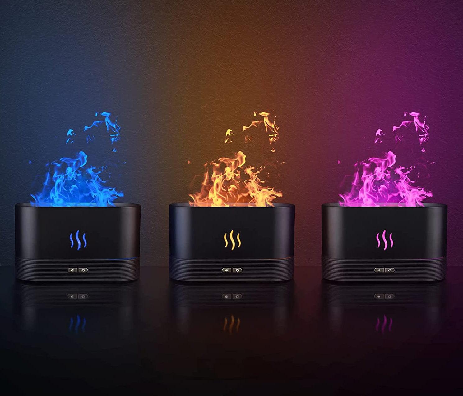 Perfume Humidifier with LED Flame Effect | Ultrasonic Aroma Diffuser