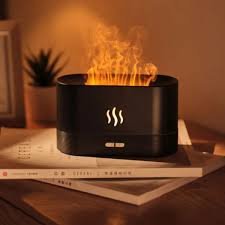 Perfume Humidifier with LED Flame Effect | Ultrasonic Aroma Diffuser